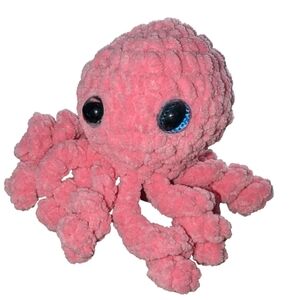 Sqidly Didly the pink octopus, handmade crochet, soft